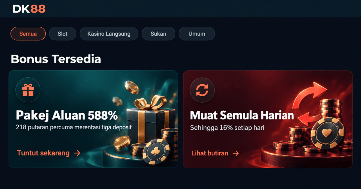 Tawaran pakej aluan Dk 88 Casino